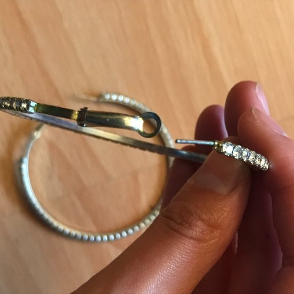 Sparky Sparkling Shiny Hoop Earrings - Picture 2 of 7